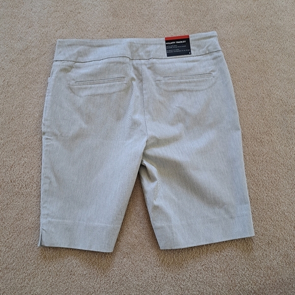 ❤️ Hilary Radley Bermuda Shorts Women's Size 8 Grey Stripe White Stretch - Picture 5 of 11